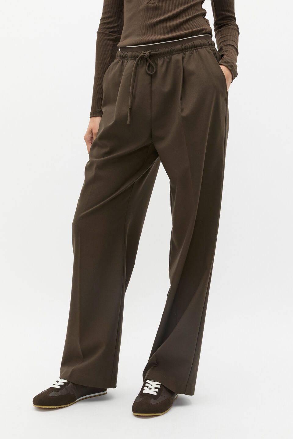 Double Waist Pant  Dark Espresso