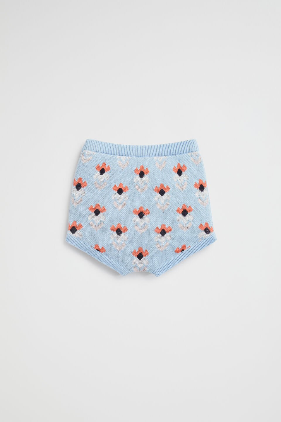 Knit Floral Bloomer  Pale Blue