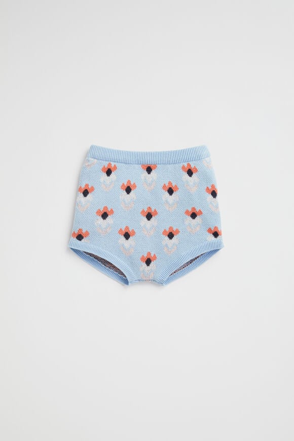 Knit Floral Bloomer  Pale Blue  hi-res