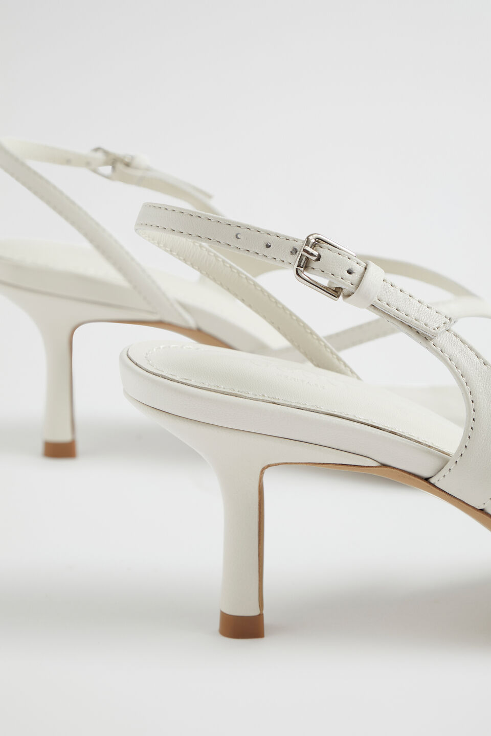 Janelle Mid Heel Sandal  Cream