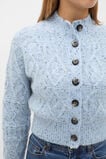 Diamond Cable Knit Cardigan  Soft Blue Marle  hi-res