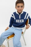 Quarter Zip Logo Knit  French Navy  hi-res