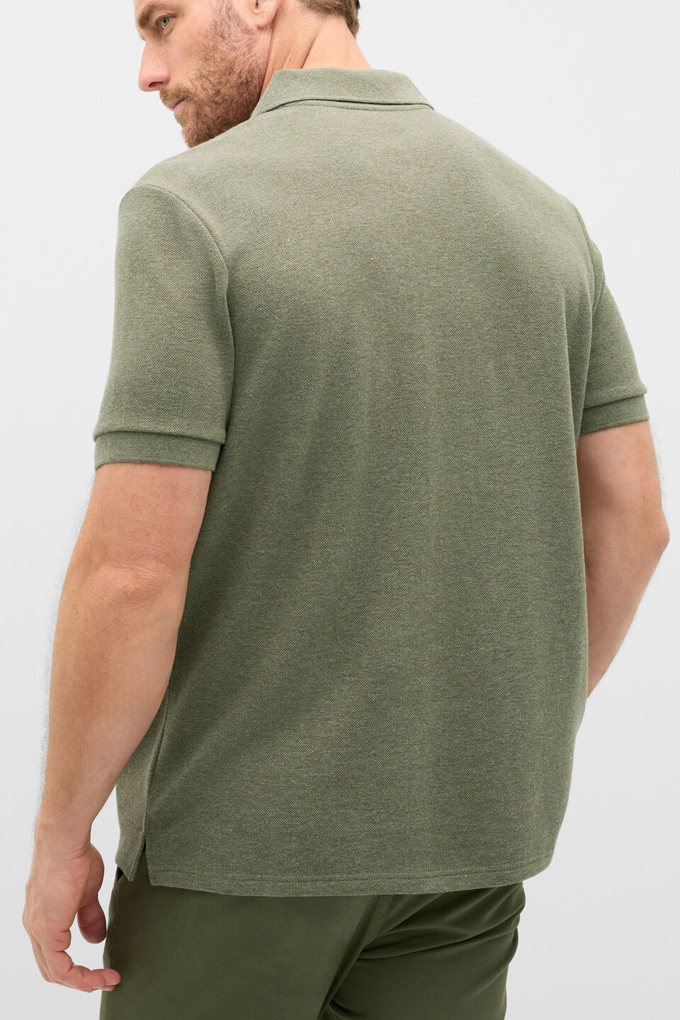 Textured Polo  Olive Multi