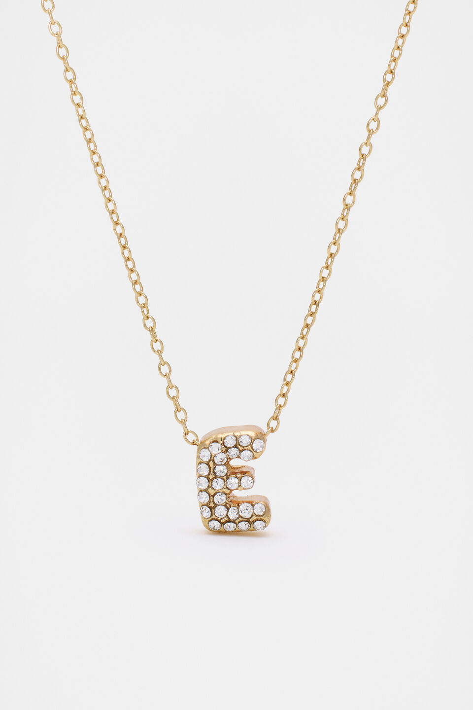 Initial Jewel Bubble Necklace  E