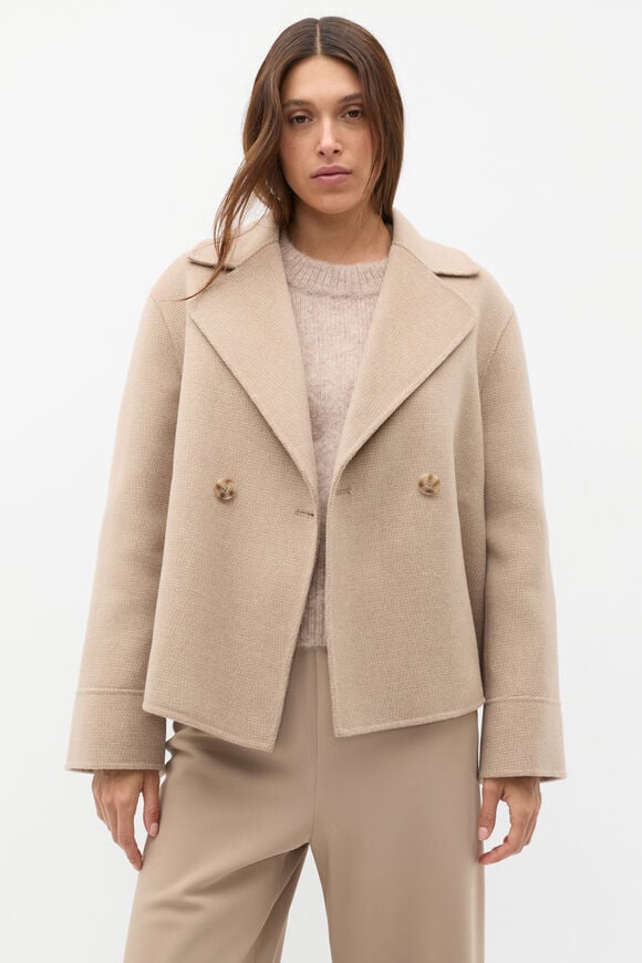 Wool Blend Swing Jacket  Cookie Multi  hi-res