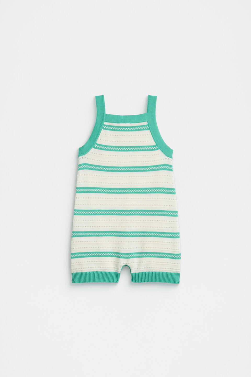 Stripe Knit Romper  Classic Cream