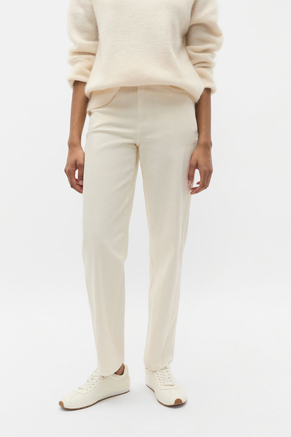 Twist Seam Jean  Coconut Cream
