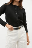 Merino Button Up Knit Cardigan  Black  hi-res