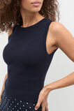 Textured Cotton Knit Top  Twilight Blue  hi-res