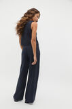 Linen V Neck Button Shell  Twilight Blue  hi-res