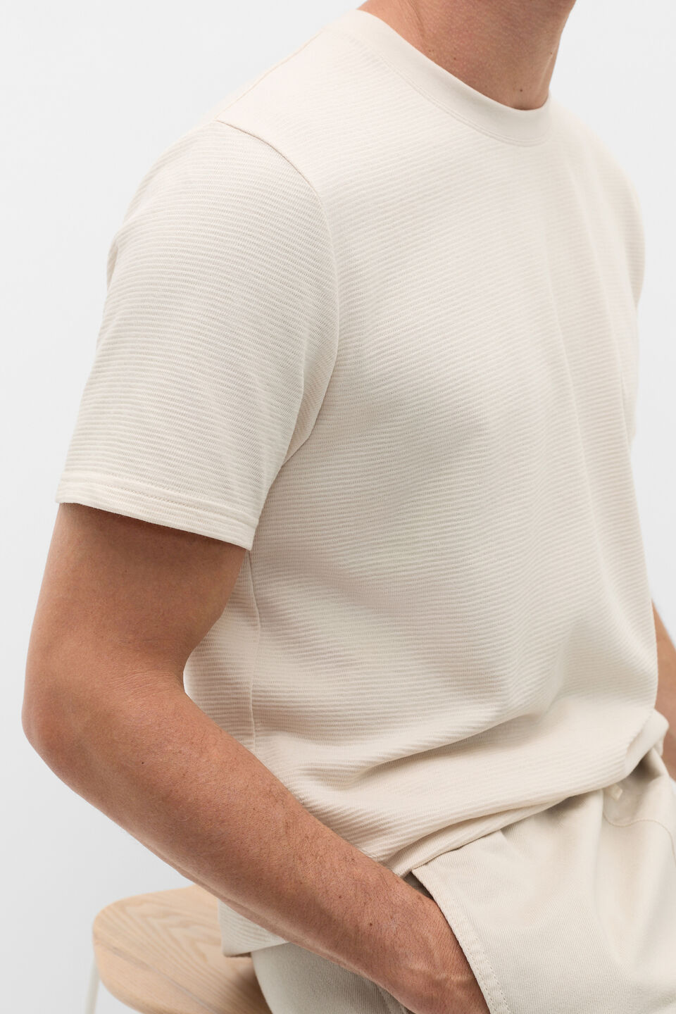 Textured Tee  Pebble