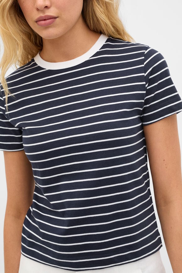 Cotton Baby Tee  Twilight Blue Stripe  hi-res