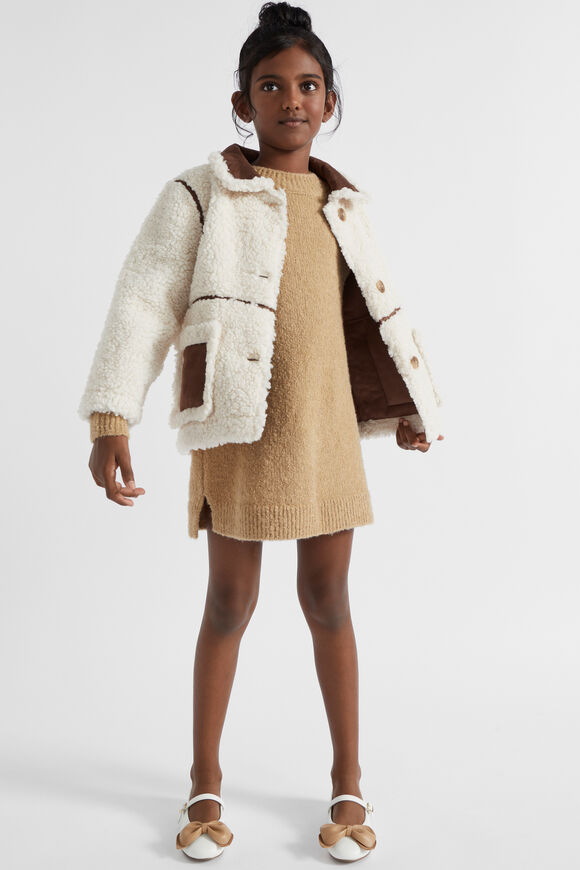 Boucle Knit Dress  Caramel  hi-res