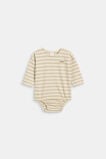 Logo Stripe Bodysuit  Milk Tea  hi-res