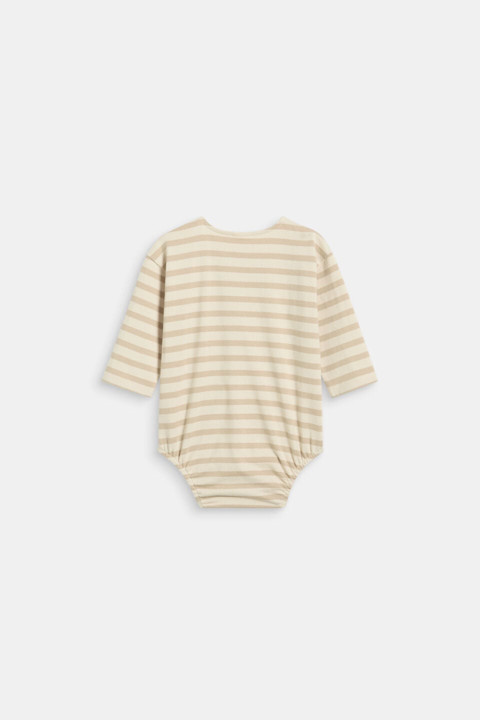 Logo Stripe Bodysuit  Milk Tea