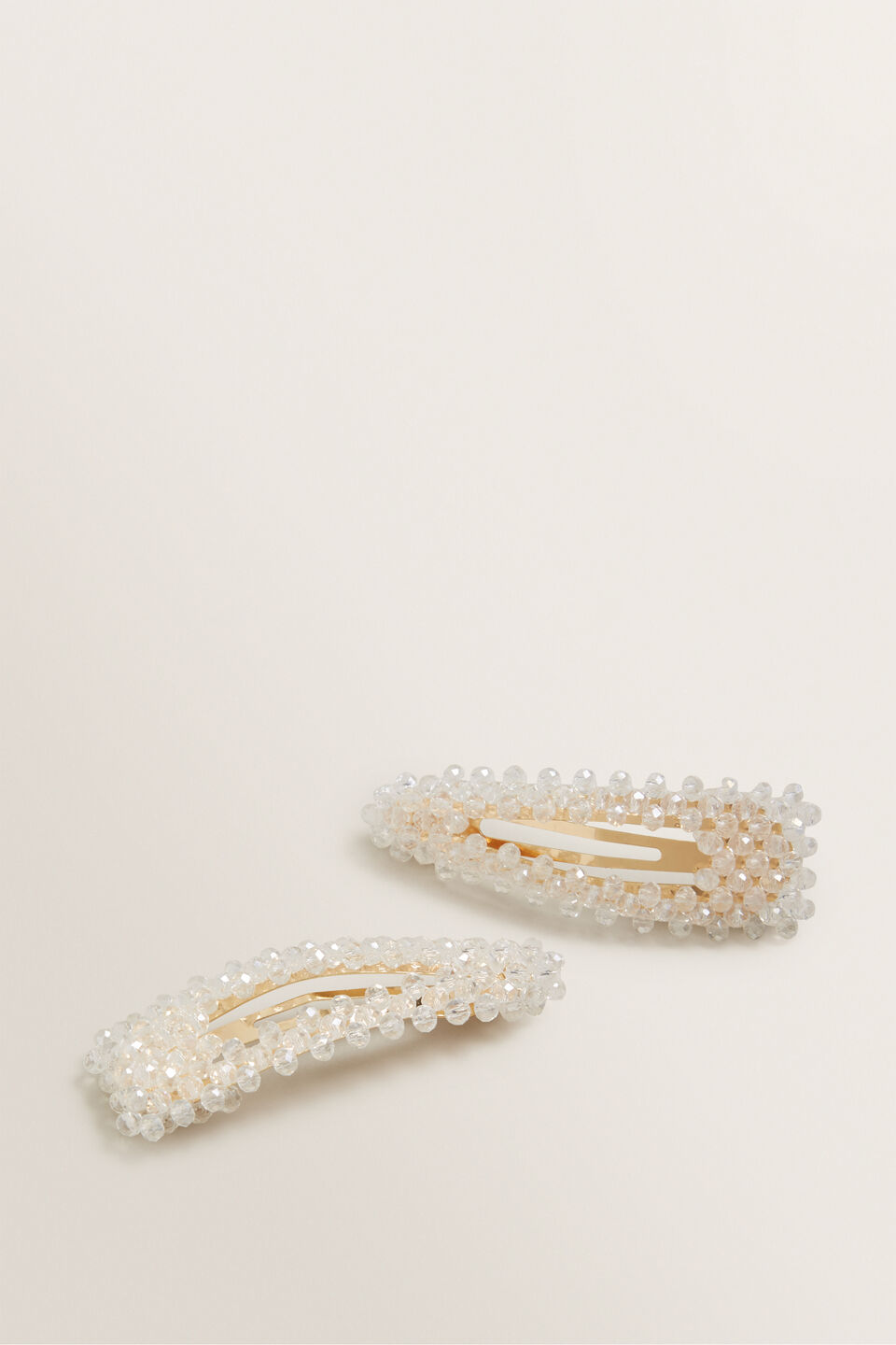Clear Beaded 2 Pack Clips  