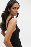 Linen Square Neck Sun Dress  Black  hi-res