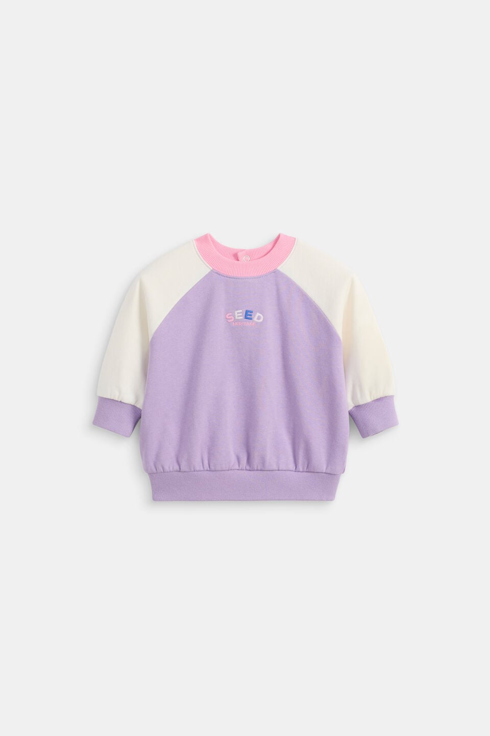 Colourblock Logo Sweat  Lilac