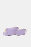 Quilted Flower Hybrid Cross Body Bag  Lilac  hi-res