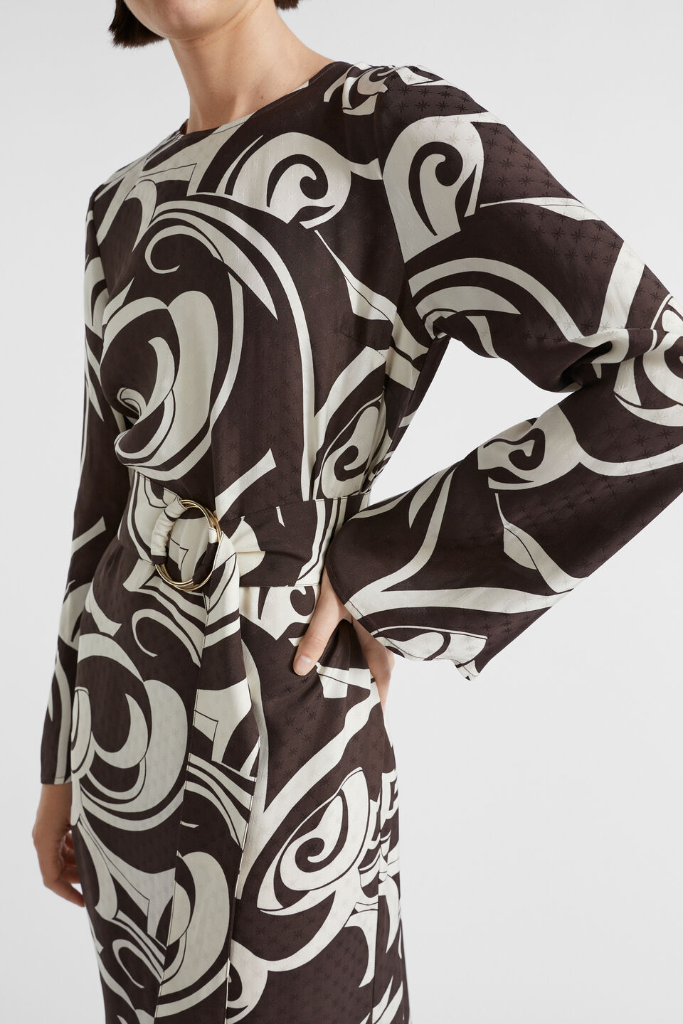 Jacquard Swirl Midi Dress  Retro Swirl