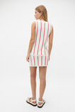 Crochet Button Vest  Strawberry Red Stripe  hi-res