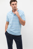 Stripe Pique Polo  Sky Blue  hi-res