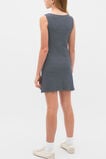 Boat Neck Rib Dress  Navy Stripe  hi-res