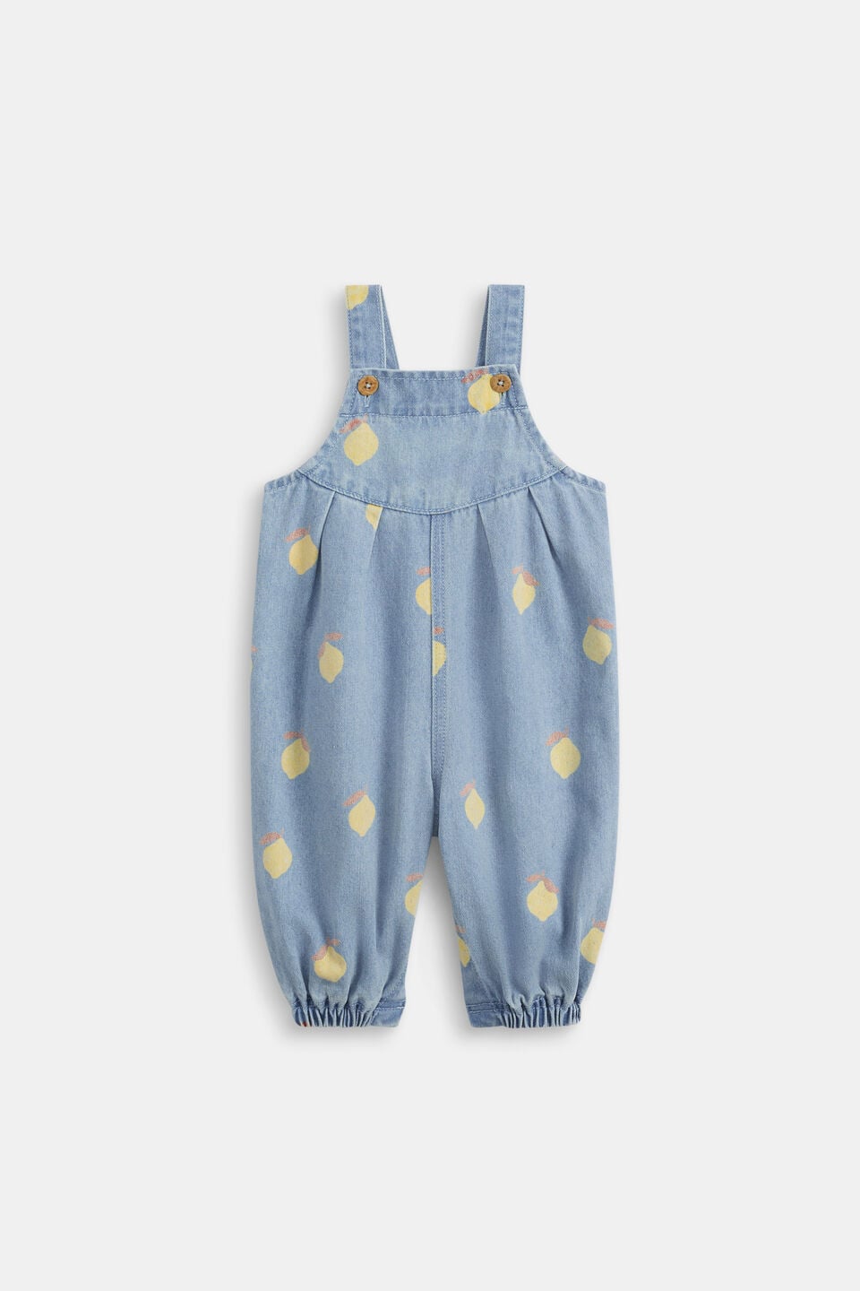Citrus Denim Romper  Light Wash Lemon