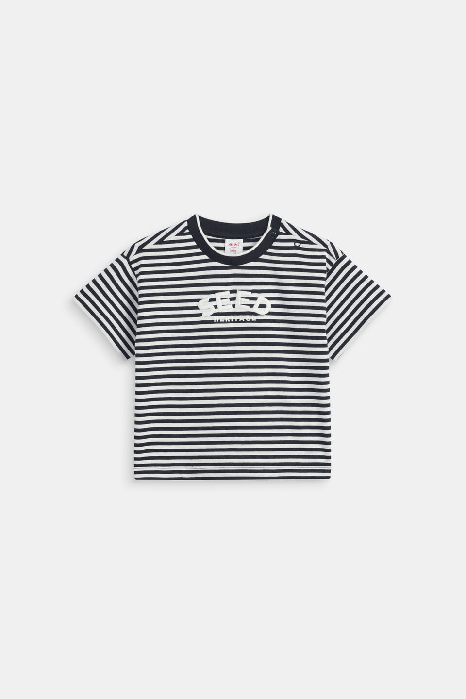 Core Stripe Logo Tee  Midnight Blue Stripe