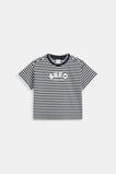 Core Stripe Logo Tee  Midnight Blue Stripe  hi-res