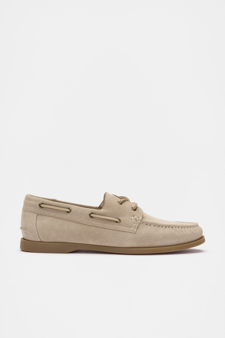 Suede Boat Shoe  Almond