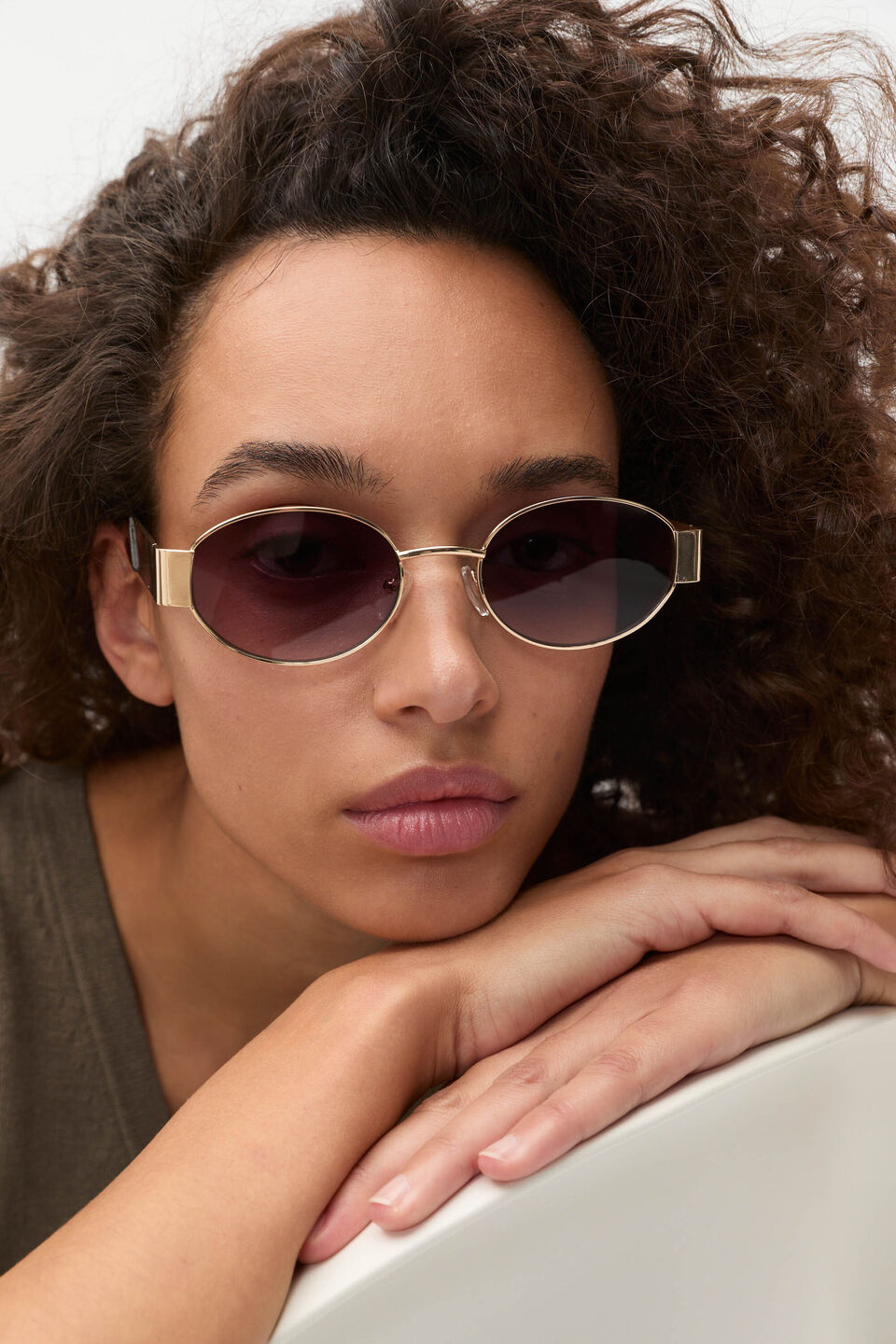 Romy Round Sunglasses  Gold