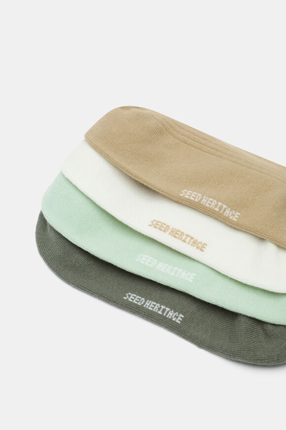 4 Pack Sneaker Sock  Soft Moss Multi  hi-res