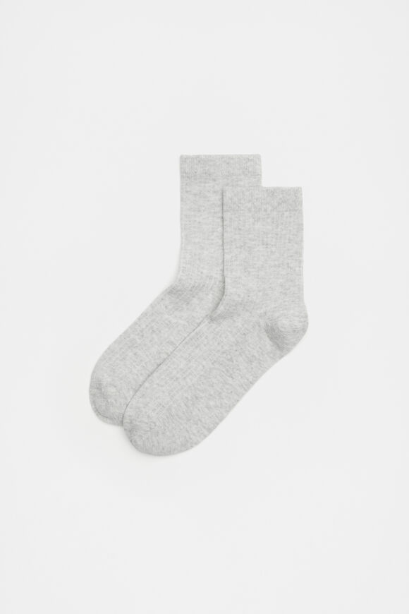 Core Quarter Crew Sock  Light Grey Marle  hi-res