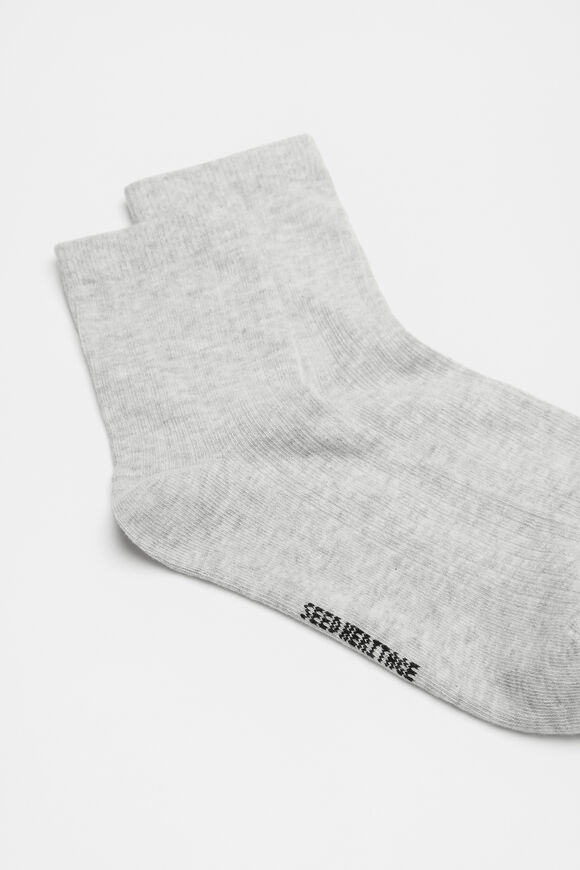Core Quarter Crew Sock  Light Grey Marle  hi-res