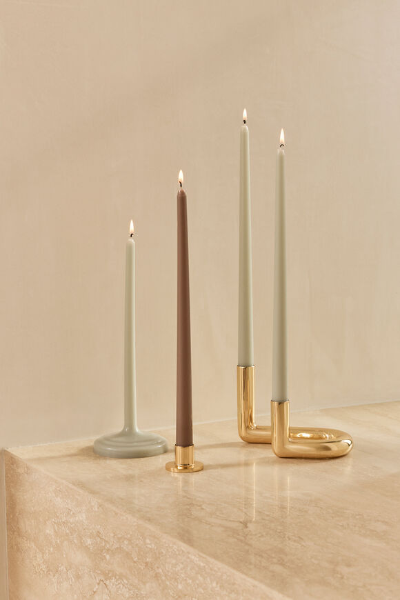 Tall Taper Candle Set of 2  Rye  hi-res