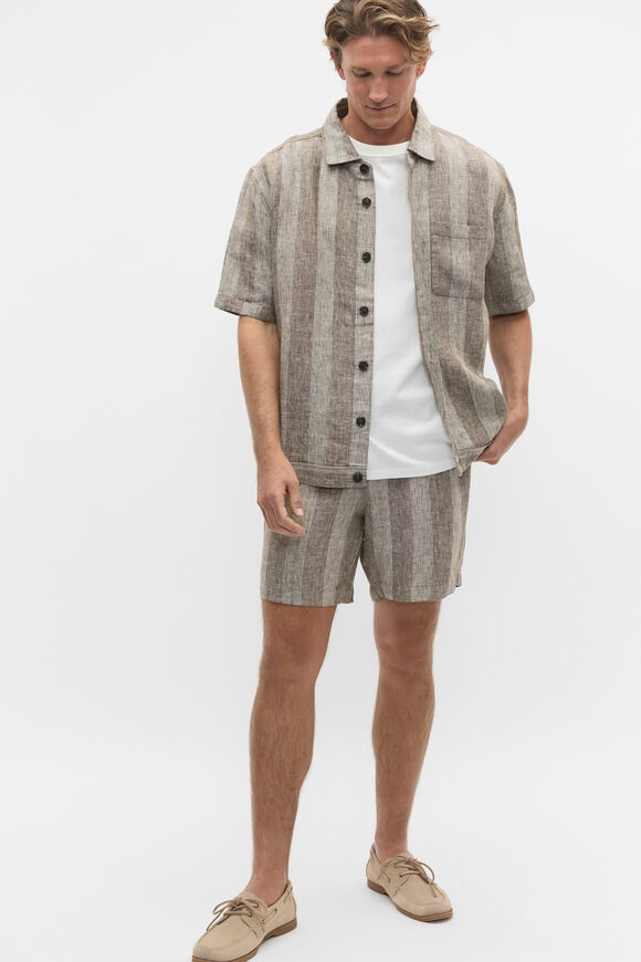 Boxy Linen Shirt  Cocoa  hi-res
