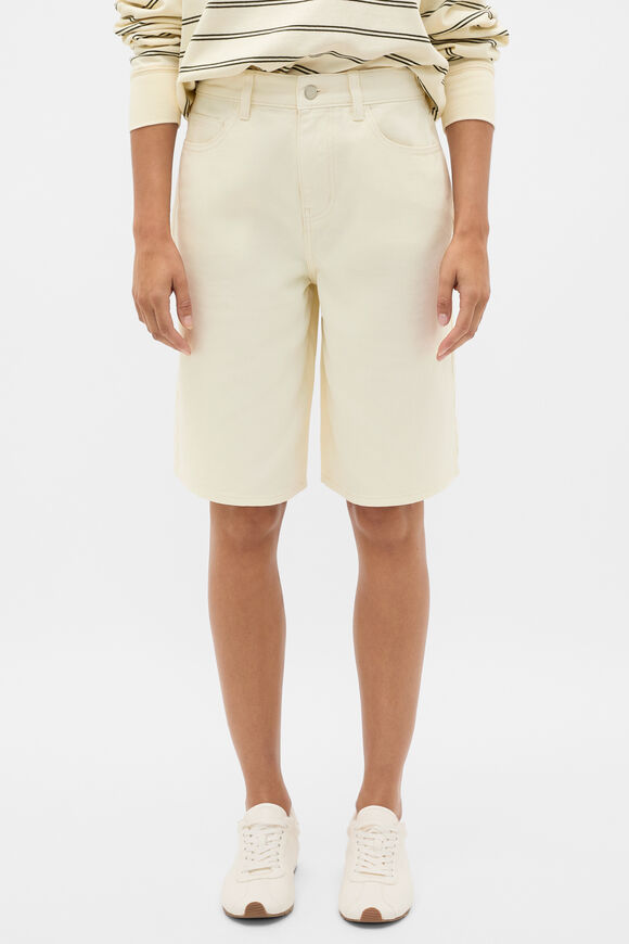 Longline Jean Short  Coconut Cream  hi-res