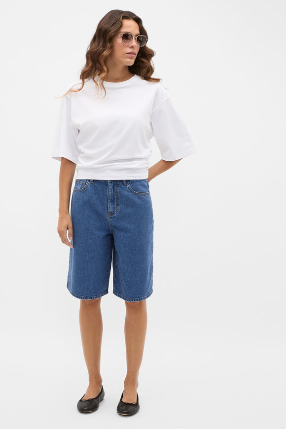Longline Jean Short  Mid Indigo Denim  hi-res