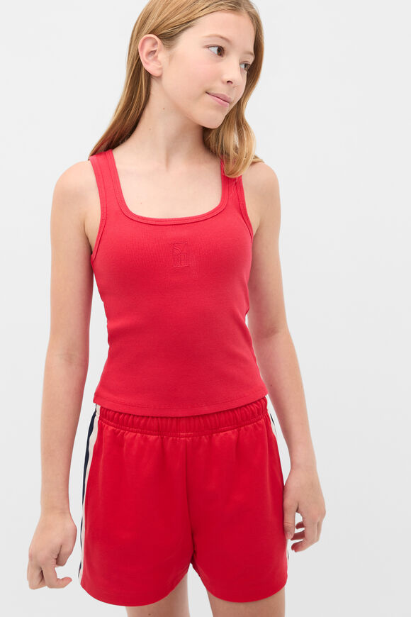 Square Neck Logo Tank  Chilli Red  hi-res