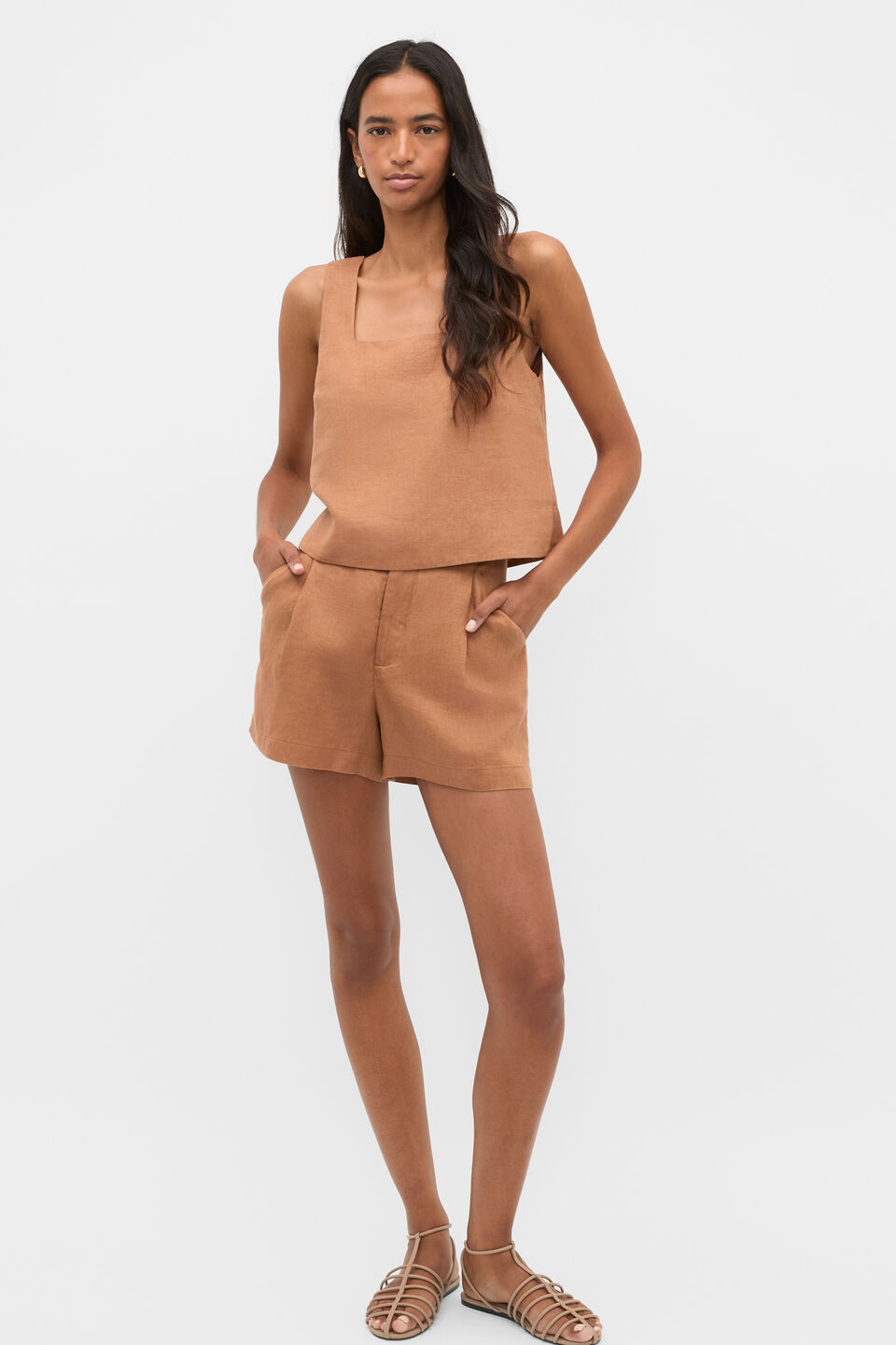 Linen Pocket Short  Copper