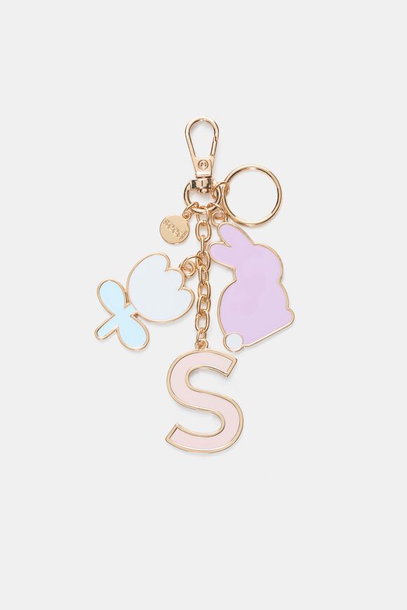 Bunny Initial Keyring  S  hi-res