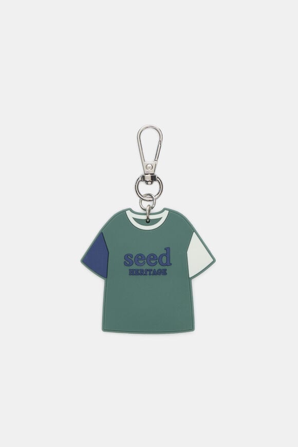 Silicone Logo Tee Keyring  Forest Green  hi-res