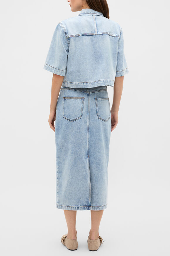 Denim Boxy Shirt  Breeze Blue Wash  hi-res