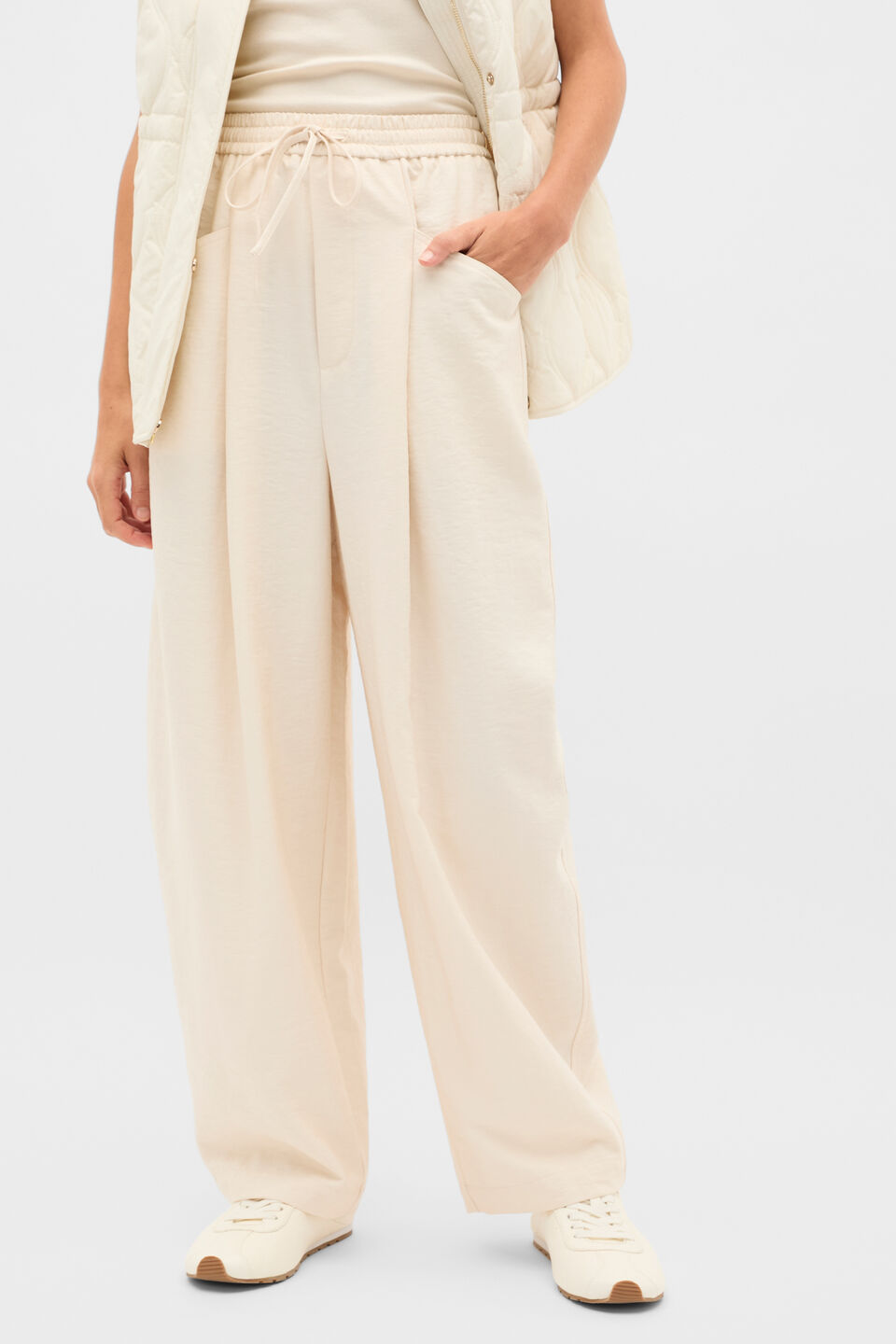 Textured Barrel Pant  Coconut Cream