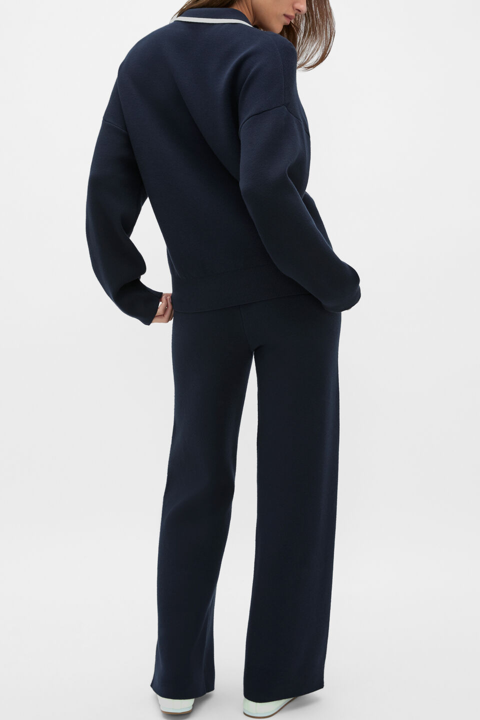 Double Knit Collared Sweater  Twilight Blue