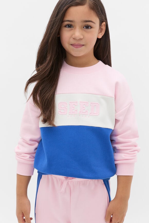 Colour Block Logo Sweat  Pink Lemonade  hi-res