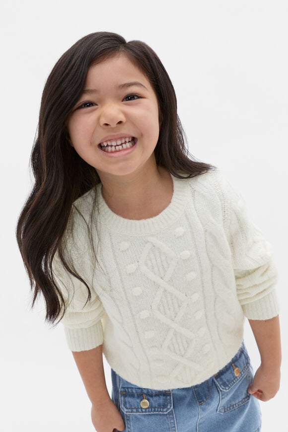 Bobble Knit Sweater  Classic Cream  hi-res