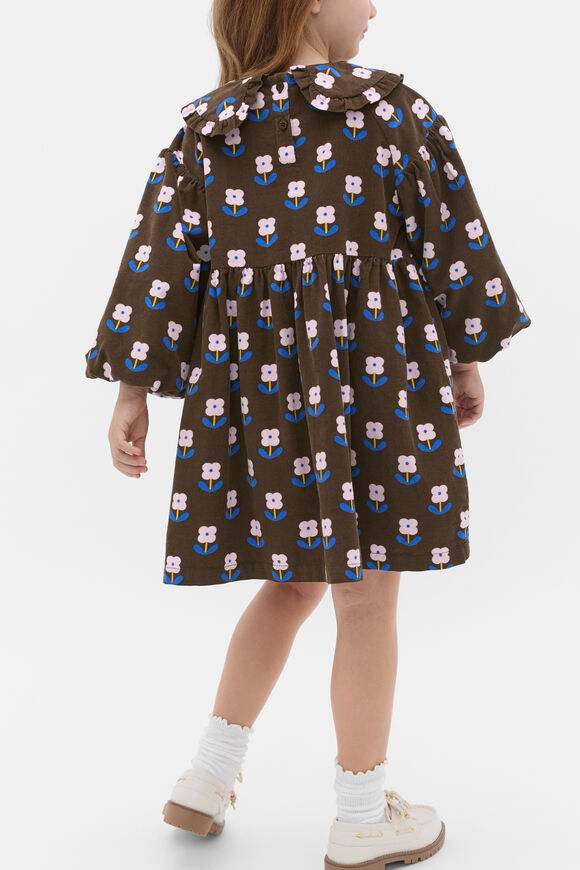 Cord Floral Dress  Cacao  hi-res