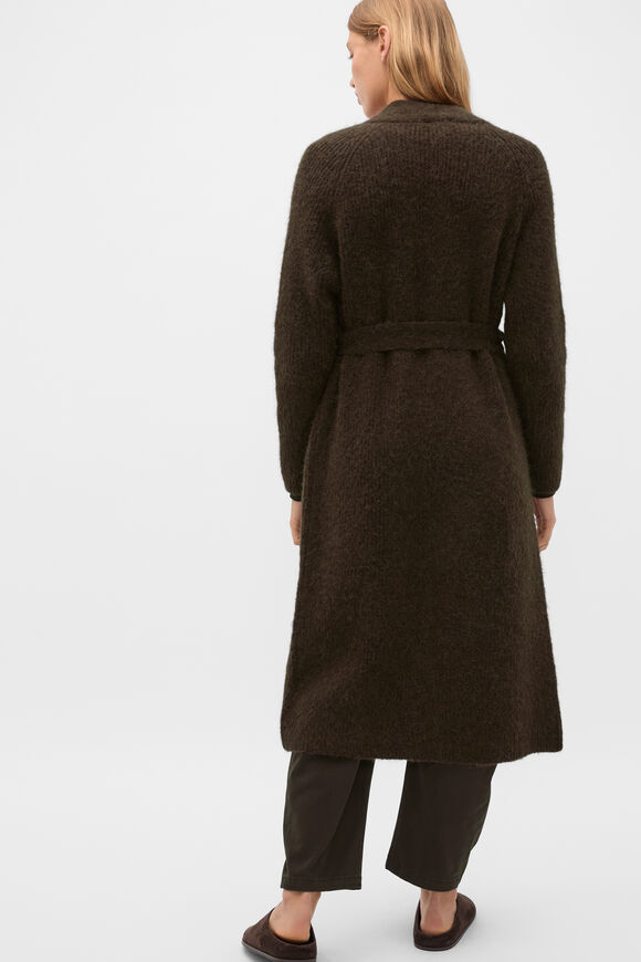 Luxe Fluffy Long Cardigan  Coffee Bean  hi-res